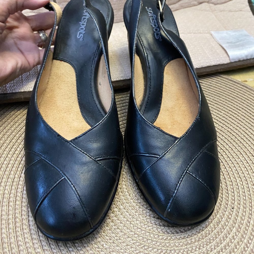 SoftSpots black Monarch Slingback Sz 9 1/2 Heels